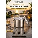 304 Paslanmaz Çelik Termoslu Buz Kovası Maşa Hediye Ev , Cafe , Otel , Restaurant , Kamp