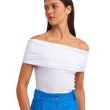 30851 Omuzları Düşük Bluz-Beyaz 38