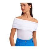 30851 Omuzları Düşük Bluz-Beyaz