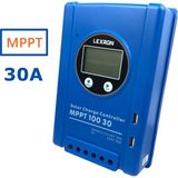 30A Amper Mppt Solar Şarj Kontrol Cihazı Güneş Paneli 30A 12/24 Volt Mppt Regülatör Mavi Kasa Lexron