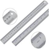 30CM ( 12 Inch ) - Çift Taraflı Paslanmaz Çelik Metal Cetvel - Kalınlık 1mm - Gri - 1 Adet