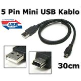 30cm 5 Pin Mini Usb Mp3 Kamera HDD Harddisk Navigasyon Kablosu