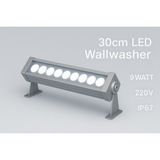 30CM 9W LED Wallwasher Beyaz 6500K | Dış Cephe, Minare, Bahçe Aydınlatma | Iç-Dış Kullanım - 6500K - Beyaz