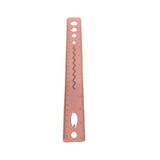 30Cm Şeffaf Pembe Plastik Cetvel Zigzag Ve Şablon Delikli Okul Cetveli