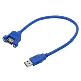 30Cm Usb 3.0 Panel Tipi Erkek Dişi Uzatma Kablosu Panel Mount
