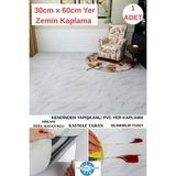 30CM x 60CM 1 Adet Yapışkanlı Floor Pvc Panel Yer Zemin Kaplama Paneli Arkası Kauçuklu Banyo Mutfak - 30 x 60 cm