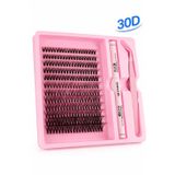 30D Hacimli Takma Kirpik Seti Yapıştırıcı ve Cımbız Dahil | İpek Kirpik, Doğal Görünüm, Cımbız Dahil, Yapıştırıcılı Set, 8-16mm Karışık Boy
