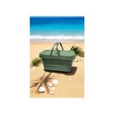 30LT Çok Fonksiyonlu Katlanabilir Outdoor Haki Sepet Piknik ve Kamp Organizatörü 45X29X24CM