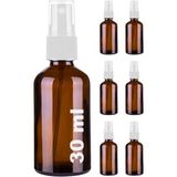 30ML Amber Spreyli Cam Şişe, 6'lı Paket, Kolonya, Dezenfektan ve Parfüm Için Uygun - Altın