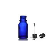 30ml mavi cam şişe fırça kapaklı, 24 adet, ecza şişesi, kozmetik şişe, yapıştırıcı şişesi, yağ şişesi