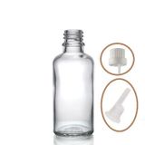 30ML Şeffaf Cam Içten Damlalıklı Şişe Beyaz Kapak, 12 Adet, Damlalıklı Şişe, Damlatmalı Şişe