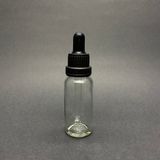 30ML, Şeffaf Cam Şişe, 24 Adet, Cam Damlalıklı, Ecza Şişesi, Propolis Şişesi, Siyah Kapak Siyah Emzik