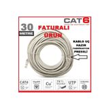30mt 30 Metre Cat6 Fiber Adsl Vdsl Modem Bilgisayar Ara Internet Kablosu Ket6 Hazır Rj45 Uç