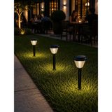 30W Solar Armatür Park Bahçe LED • IP65 Su Geçirmez Sensörlü Kumandalı Rgb 3 Renk Işık - Mat Siyah