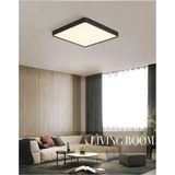 30X30 24W Büyük Boy Siyah Kasa LED Panel Avize Armatür Salon Banyo, Balkon, Tuvalet ve Wc Lambası - 6500K (Beyaz)