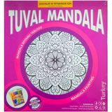 30X30 cm Mandala Boyama Seti, Tuval ve Renkler Dahil, Yaratıcı Hobi Hediye - Ahşap - Seçenek 1