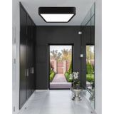 30X30 cm Siyah Kare Tavan LED Armatür, Modern ve Şık Aydınlatma Seçeneği - Ahşap - Seçenek 1