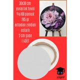 30X30 CM yuvarlak tuval %100 pamuk 285 gr arkadan zımbalı astarlı 2 cm şase 1 ADET