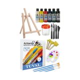 30X30 Tuval Seti 1 Paket Masa Ustu Sovale Monalisa Akrilik Boya Plastik Spatula Resim Fircasi Palet Ponpon Sunger Firca