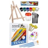 30X30 Tuval Seti 1 Paket Masa Ustu Sovale Mydido Akrilik Boya Plastik Spatula Resim Fircasi Palet Ponpon Sunger Firca