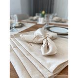 30X30CM 1 Adet %100 Pamuk Keten Runner Sunum Peçetesi, Servis Peçetesi , Amerikan Runner - 30 x 30 cm - Bej