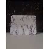 30X40CM - Buzlu Cam, Beyaz Mermer, Kesme Tahtası - Sunumluk - 0 - 99 ml