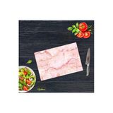 30X40cm - Pembe Mermer Görünümlü - Cam Kesme Tahtası