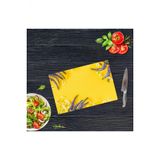 30X40cm - Sarı Karanfil - Cam Kesme Tahtası