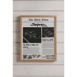 30x42 Doğal Ahşap Malzemeli Çerçeve Poster – Supra MK4 1993 (Siyah, Ceviz, Doğal) (Ahşap)