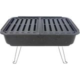 30X44 cm Ayaklı Piknik Barbekü Mangal Emaye Pratik Mangal - Siyah