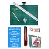 30X45 CM (A3) KESİM MATI SETİ 1 ADET KRETUAR BIÇAĞI 5 YEDEK BIÇAK 30 CM CETVEL 1 ADET MAKET BIÇAĞI