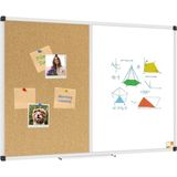 30X45 cm Çift Fonksiyonlu Aluminyum Çerçeve Yazı Tahtası Beyaz - Ahşap - Beyaz - Seçenek 1