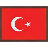 30X45 cm Türk Bayrağı Mdf Çerçeveli Portre Tablo Pano PAN407 - Ahşap - Beyaz - Seçenek 1
