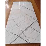 30X60 cm Mermer Desenli Yapışkanlı Seramik Desen Mutfak-Banyo-Wc Pvc Duvar Kaplama Paneli - Beyaz - Siyah