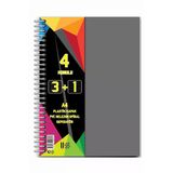 3+1 Ayraçlı Defter 4 Konulu 100 Yaprak 1 Adet 3 Kareli 1 Çizgili Spralli Plastik Kapak Seperatörlü
