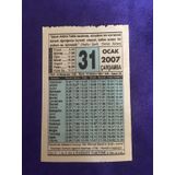 31 Ocak 2007 Takvim Yapragi - Nostalji Koleksiyonluk Takvim Yapragi