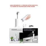 3+1 Şarjlı Kitap Okuma Lambası , Fener 3 Kademeli ,Acil durum Powerbank ve Telefon Tutucu Lamba