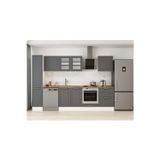 310X210 Cm Klasik Mebran Mutfak Dolabı Beyaz Beyaz Mb-E90B40S60-3 Mebran | Antrasit - Mdf