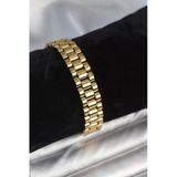 316L Çelik Gold Renk 12 Mm Kalınlık Erkek Bileklik - Tj-Eb3776