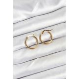 316L Çelik Gold Renk 15 mm Halka Kadın Küpe