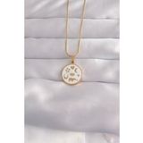 316L Çelik Gold Renk Beyaz Mineli Karışık Figürlü Tarot Kolye