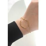 316L Celik Gold Renk Dugum Model Bileklik - Tj-Bb6042