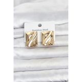 316L Çelik Gold Renk Plaka Model Kadın Küpe Tj-Bkp11806