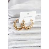 316L Çelik Gold Renk Spiral Halka Kadın Küpe Tj-Bkp11823