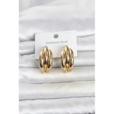 316L Çelik Gold Renk Yarım Halka Model Kadın Küpe 5886