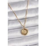 316L Çelik Gold Renk Zincir Gold Altın Model Kadın Kolye - Tj-Bko9572
