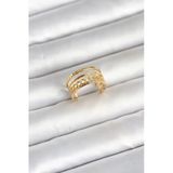 316L Çelik Gold Renk Zincirli Vintage Model Kadın Yüzük 5886