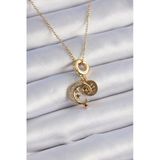 316L Çelik Gold Renk Zirkon Taşlı Ay Yıldız Model Charm Model Kadın Kolye Vice1395 3354