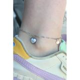 316L Çelik Gümüş Renk Kalp Model Kadın Halhal 5886