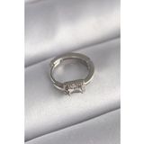 316L Çelik Gümüş Renk Kare Zirkon Taşlı Tragus Piercing - Tj-Pr1309